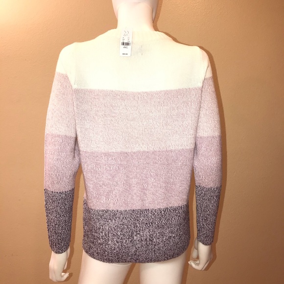 Soho New York Co Lace Up Sweater NEW Womens Size Small Colorblock Pink Lavender - Picture 3 of 14